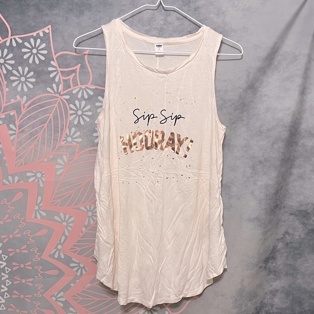 Cream Sip Sip Hooray tank
